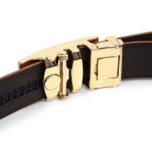 Mens Genuine Leather Sliding Buckle Belt