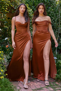 Sienna Corset Cowl Satin Gown