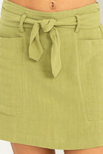 Light Olive Better Days Tie-Belt Mini Skirt