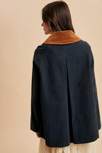 Midnight Corduroy Collared Cotton Chore Jacket