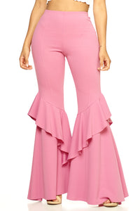 Rose Flares Into Bell Bottoms Ruffles Pants