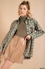 Green Mix Plaid Shirt Button Down Jacket