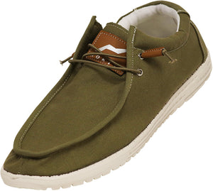 Olive Slip-On Boat Shoes