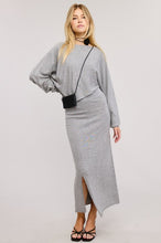 Grey Asymmetrical Top N Skirt Knit Set