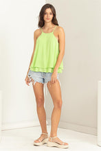 Chartreuse Modern Madness Sleeveless Halter Top