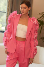 Barbie Pink 3D Big Flower Trim Blazer