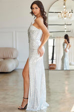 Silver Big Flower Mermaid Maxi Dress