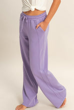 Dusty Purple Elastic Waist Wide-leg Pants