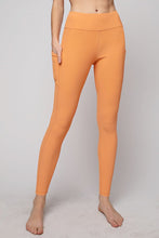 Sherbert Plus Size Nylon Rib Yoga Leggings With Side Pocket
