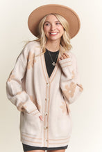 Oatmeal Button Down Floral Cardigan