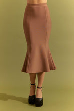 Mocha Bandage Crop Top Mesh And Fit Midi Skirt Set