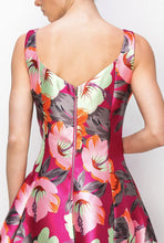 Pink Floral Flower Print Heart Neckline Sleeveless Maxi Skirt