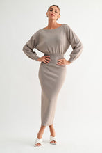 Mocha Luxe Knit Dolman Midi Dress