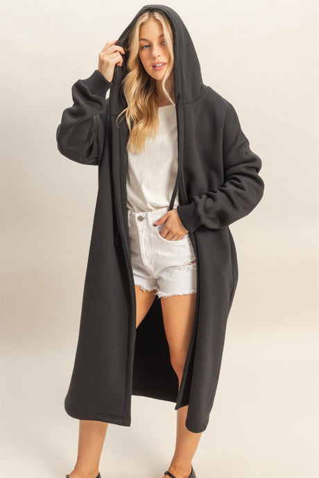 Black Fleece French Terry Hood Coat