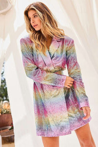 Pink Multi Rainbow Jacket Dress