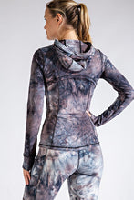 Black/White Plus Size Tie Dye Fitted Jacket