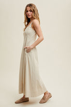 Ecru Cotton A-line Midi Dress