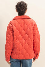 Pale Red Quilted Half Zip High Neck Pullover