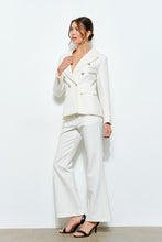 White High-waisted Flared Tailored Pants