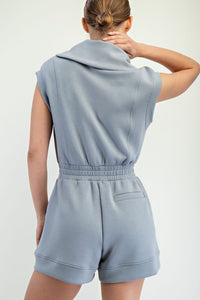 Rhino Grey Modal Scuba Luxe Sleeveless Romper