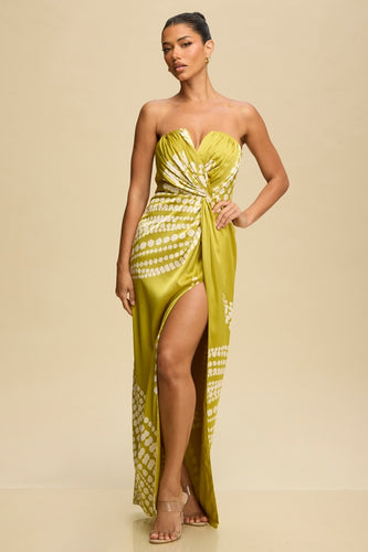 Moss Aria Pleated Satin Dress