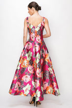 Navy Floral Flower Print Heart Neckline Sleeveless Maxi Skirt