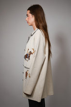 Oatmeal Western Embroidered Button-up Jacket