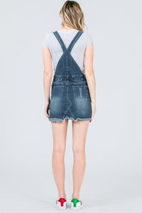 Medium Denim Stretch Denim Overall Skirt