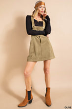 Olive Sueded Overall Skirt