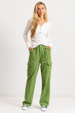 Grass High Rise Straight Fit Corduroy Cargo Pants