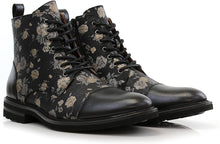 Orchid&Black Woolen and Leather Lace-up Fashion Chukka Boots with Zipper Closure