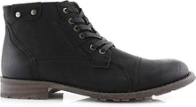 Black Mens Casual Work Lace Up Classic Motorcycle Combat Boots