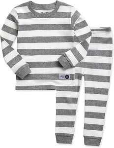 Grey Kids Colorful Striped Pajamas Set