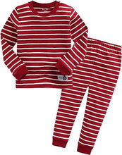 Burgundy Kids Colorful Striped Pajamas Set
