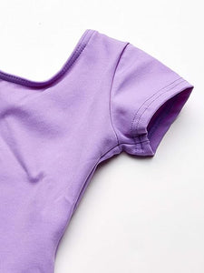 Purple Girls' Cap Sleeve Leotard