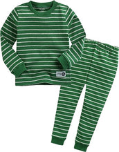 Green Kids Colorful Striped Pajamas Set