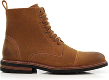 Toffee&Suede Woolen and Leather Lace-up Fashion Chukka Boots with Zipper Closure