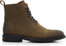 Olive&Suede Woolen and Leather Lace-up Fashion Chukka Boots with Zipper Closure