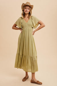 Dusted Palm Modal Smocked Dress