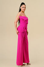 Neon Pink Side Ruffle Accented Jumpsuits