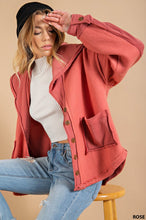 Rose Slouchy Soft - Brushed Fabric Outseam Button Front