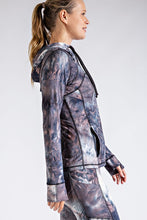 Black/White Plus Size Tie Dye Fitted Jacket