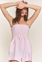 Pink Gingham Smocked Romper