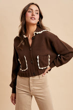Chestnut Doll Collar Button Up Cardigan