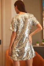 Silver Big Sequin V-neck Mini Dress