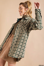 Green Mix Plaid Shirt Button Down Jacket