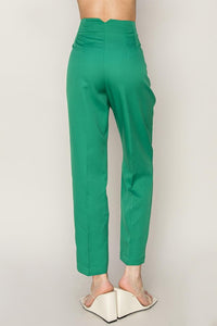 Green Straight Leg Cropped Pants