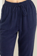 Dark Night Chic Status Linen Drawstring Jogger