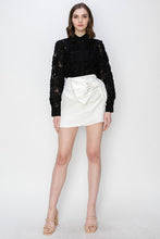 Black Long Sleeves Floral Lace Shirt Top