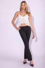 Black Wide Waistband Flared Pant